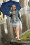 Feet - Irina - 2005-08-23 Barefoot walk under the rain