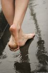 Feet - Irina - 2005-08-23 Barefoot walk under the rain