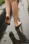 Feet - Irina - 2005-08-23 Barefoot walk under the rain