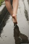 Feet - Irina - 2005-08-23 Barefoot walk under the rain