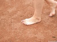 Feet - Irina - 2005-08-23 Barefoot walk under the rain