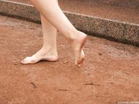 Feet - Irina - 2005-08-23 Barefoot walk under the rain