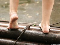 Feet - Irina - 2005-08-23 Barefoot walk under the rain