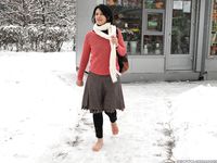 Feet - Irina A - 2015-08-27 Barefoot in the winter city