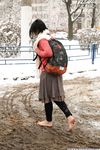 Feet - Irina A - 2015-08-27 Barefoot in the winter city