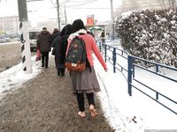 Feet - Irina A - 2015-08-27 Barefoot in the winter city