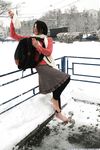 Feet - Irina A - 2015-08-27 Barefoot in the winter city