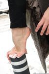 Feet - Irina A - 2015-08-27 Barefoot in the winter city