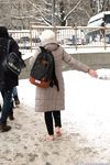 Feet - Irina A - 2015-08-27 Barefoot in the winter city
