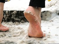 Feet - Irina A - 2015-08-27 Barefoot in the winter city