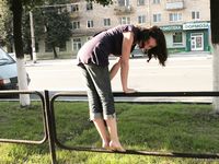 Feet - Jenya + Lena D- 2008-10-05 Barefoot trips to Russian towns. Tula