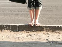 Feet - Jenya + Lena D- 2008-10-05 Barefoot trips to Russian towns. Tula