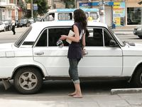 Feet - Jenya + Lena D- 2008-10-05 Barefoot trips to Russian towns. Tula