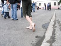 Feet - Jenya + Marina - 2006-06-29 Barefoot trips to Russian towns. Vladimir