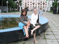 Feet - Jenya + Marina - 2006-06-29 Barefoot trips to Russian towns. Vladimir