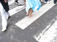 Feet - Jenya + Marina - 2006-06-29 Barefoot trips to Russian towns. Vladimir