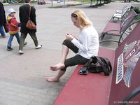 Feet - Jenya + Marina - 2006-06-29 Barefoot trips to Russian towns. Vladimir