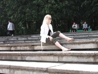 Feet - Jenya + Marina - 2006-06-29 Barefoot trips to Russian towns. Vladimir