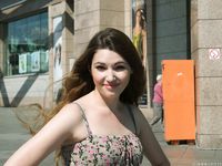 Feet - Jenya B - 2015-11-25 A shy girl in a long dress