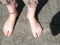 Feet - Jenya B - 2015-11-25 A shy girl in a long dress