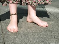 Feet - Jenya B - 2015-11-25 A shy girl in a long dress