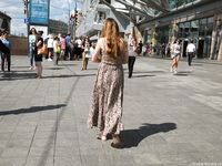 Feet - Jenya B - 2015-11-25 A shy girl in a long dress