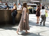 Feet - Jenya B - 2015-11-25 A shy girl in a long dress