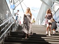 Feet - Jenya B - 2015-11-25 A shy girl in a long dress