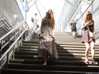 Feet - Jenya B - 2015-11-25 A shy girl in a long dress