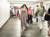 Feet - Jenya B - 2015-11-25 A shy girl in a long dress