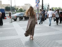 Feet - Jenya B - 2015-11-25 A shy girl in a long dress