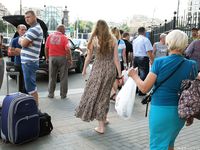 Feet - Jenya B - 2015-11-25 A shy girl in a long dress