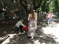 Feet - Jenya B - 2015-11-25 A shy girl in a long dress