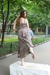 Feet - Jenya B - 2015-11-25 A shy girl in a long dress