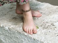 Feet - Jenya B - 2015-11-25 A shy girl in a long dress