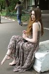 Feet - Jenya B - 2015-11-25 A shy girl in a long dress