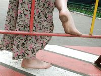 Feet - Jenya B - 2015-11-25 A shy girl in a long dress