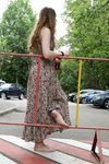 Feet - Jenya B - 2015-11-25 A shy girl in a long dress