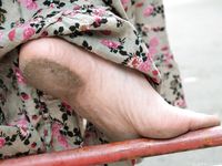 Feet - Jenya B - 2015-11-25 A shy girl in a long dress