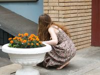 Feet - Jenya B - 2015-11-25 A shy girl in a long dress