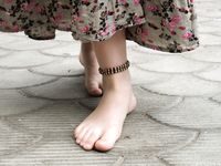 Feet - Jenya B - 2015-11-25 A shy girl in a long dress