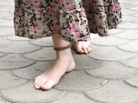 Feet - Jenya B - 2015-11-25 A shy girl in a long dress