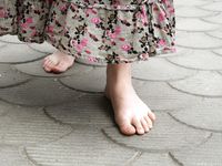 Feet - Jenya B - 2015-11-25 A shy girl in a long dress