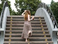 Feet - Jenya B - 2015-11-25 A shy girl in a long dress