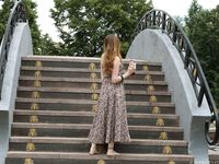 Feet - Jenya B - 2015-11-25 A shy girl in a long dress