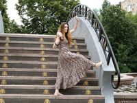 Feet - Jenya B - 2015-11-25 A shy girl in a long dress