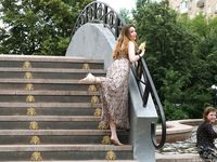 Feet - Jenya B - 2015-11-25 A shy girl in a long dress