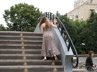 Feet - Jenya B - 2015-11-25 A shy girl in a long dress