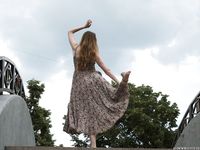 Feet - Jenya B - 2015-11-25 A shy girl in a long dress