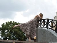 Feet - Jenya B - 2015-11-25 A shy girl in a long dress